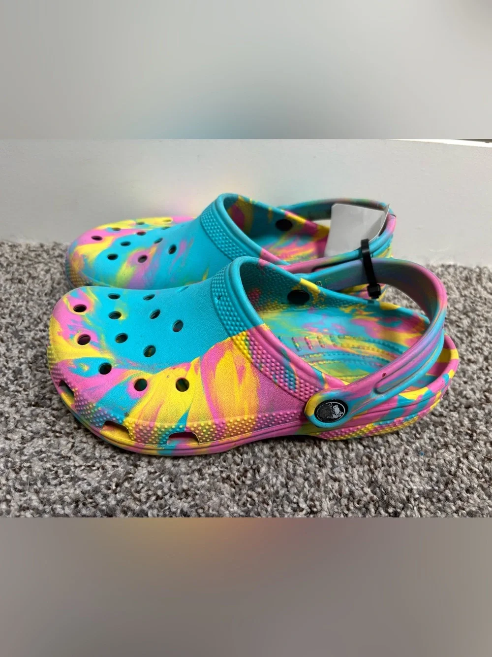 Crocs Waterproof Tie-Dye Clogs - Bright Multi Color Size J3